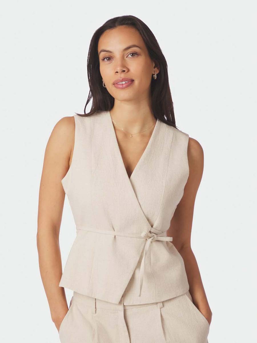 Samara ramie waistcoat natural Neo Noir