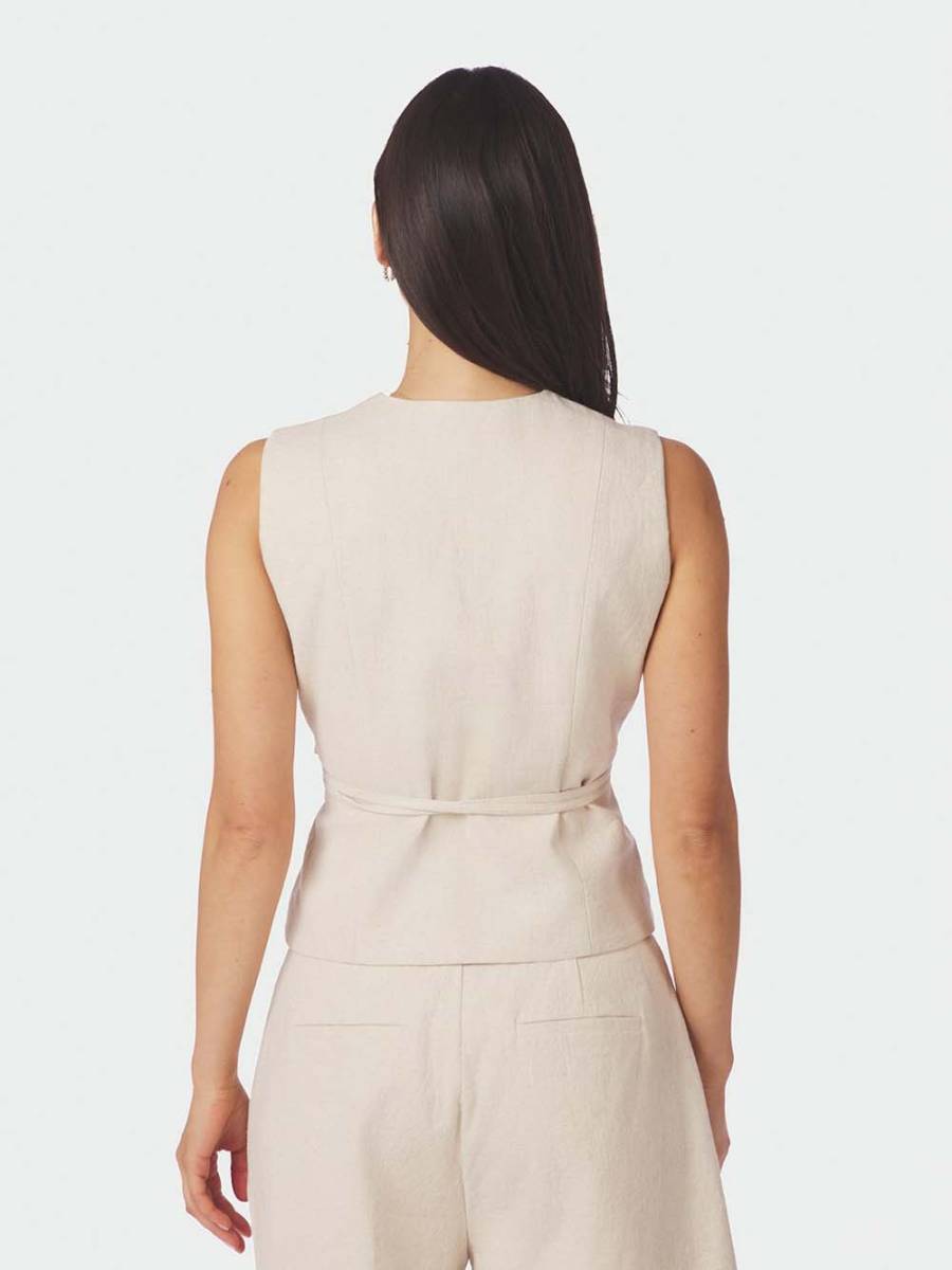Samara ramie waistcoat natural Neo Noir - Afbeelding 3