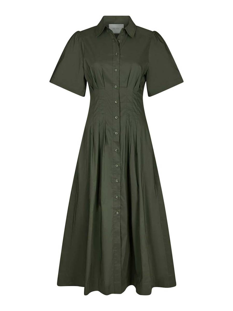 Baia poplin dress army Neo Noir - Afbeelding 5