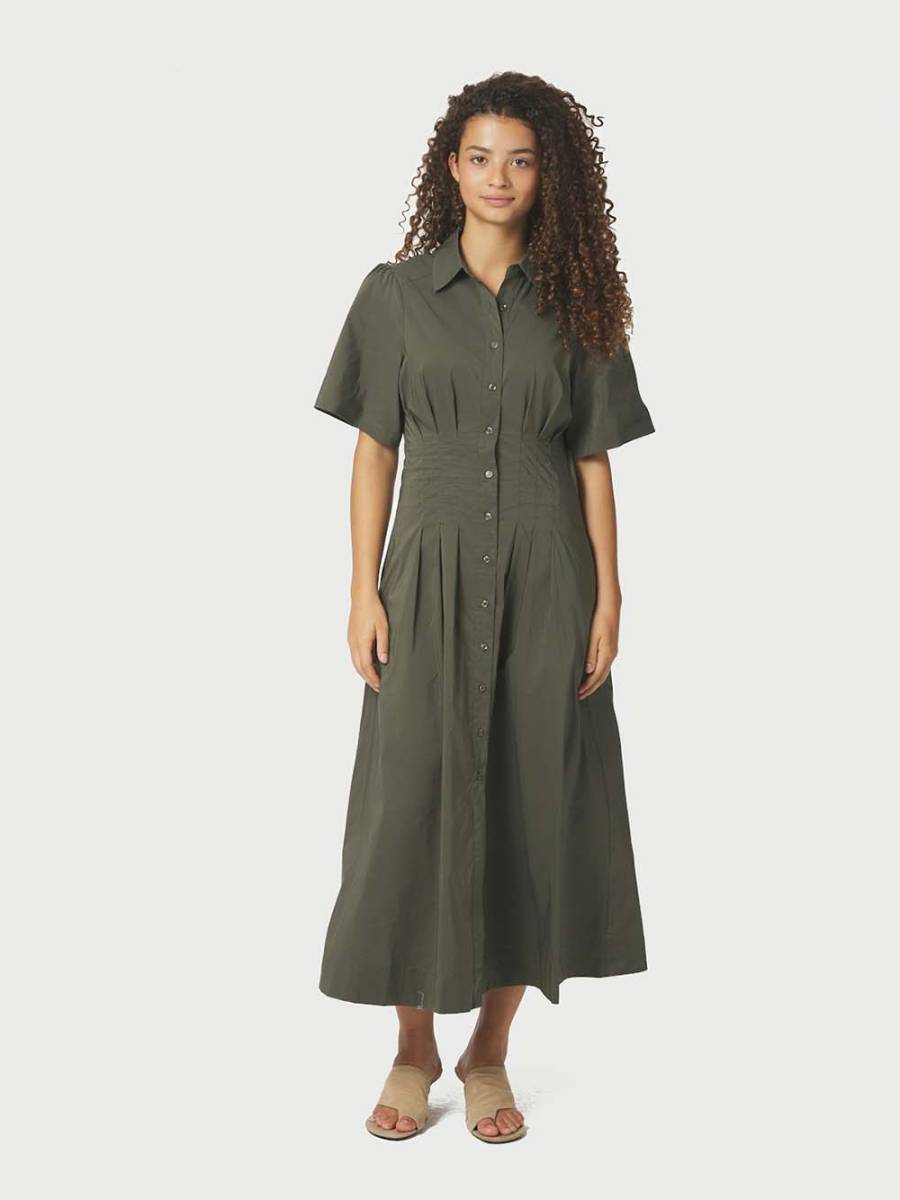 Baia poplin dress army Neo Noir - Afbeelding 2