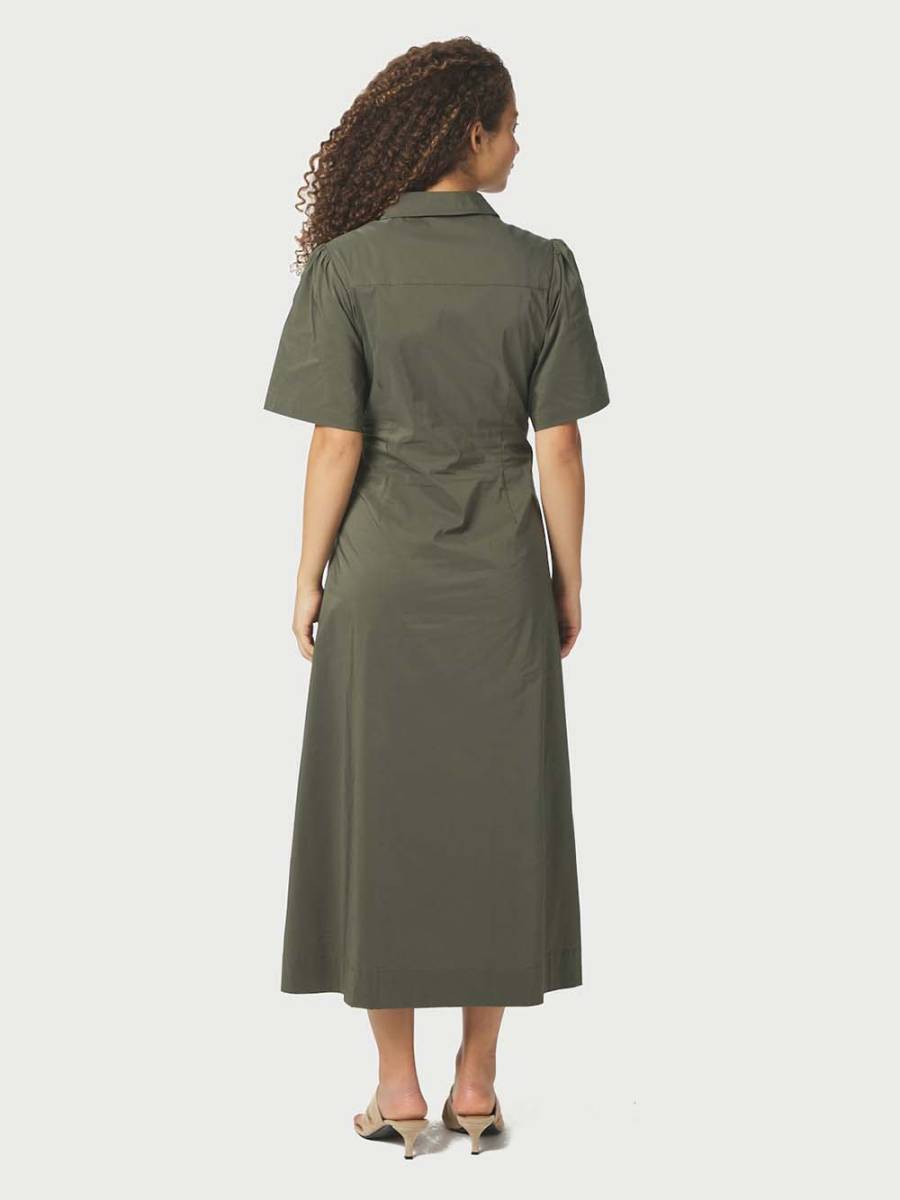 Baia poplin dress army Neo Noir - Afbeelding 3