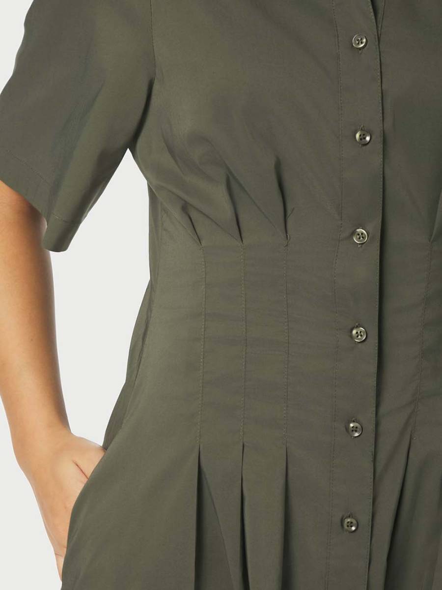 Baia poplin dress army Neo Noir - Afbeelding 4
