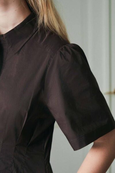 Baia poplin dress chocolate Neo Noir