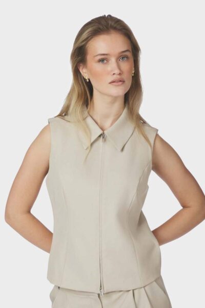 Annabella structure waistcoat creme Neo Noir