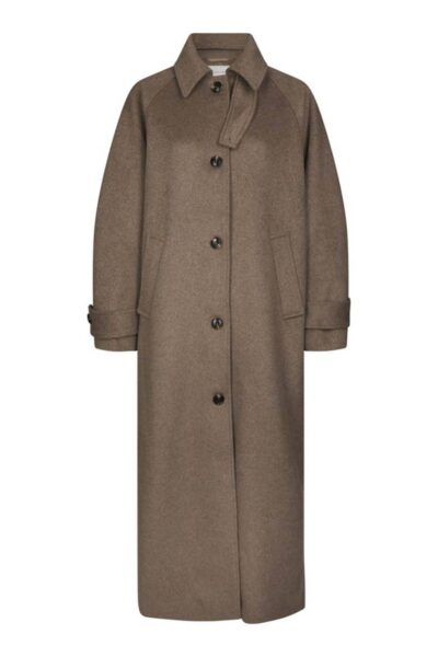 Keaton wool coat taupe Neo Noir