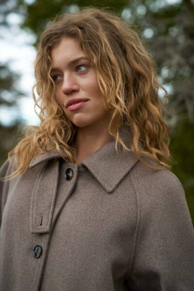 Keaton wool coat taupe Neo Noir