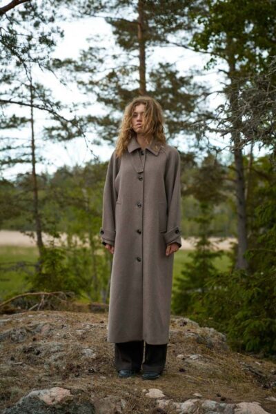 Keaton wool coat taupe Neo Noir