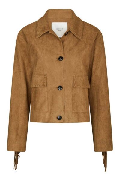 Lauron faux suede jacket cognac Neo Noir