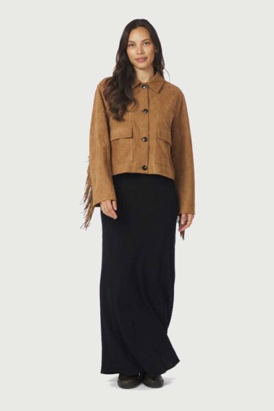 Lauron faux suede jacket cognac Neo Noir