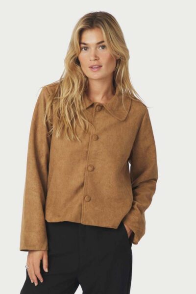 Nilo faux suede jacket cognac Neo Noir