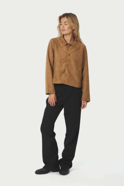 Nilo faux suede jacket cognac Neo Noir