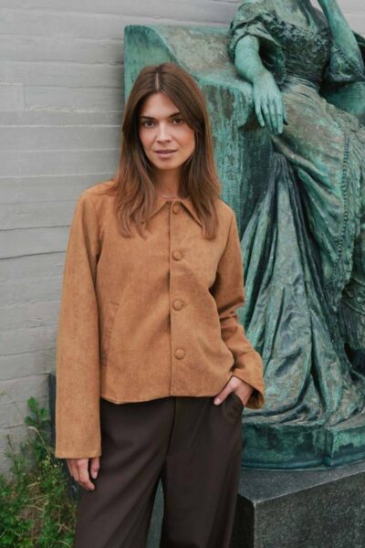 Nilo faux suede jacket cognac Neo Noir