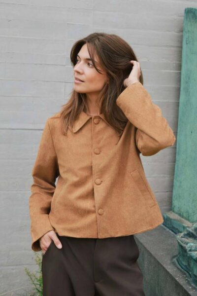 Nilo faux suede jacket cognac Neo Noir