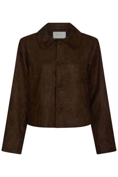 Nilo faux suede jacket dark brown Neo Noir