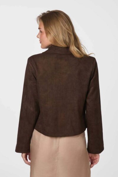 Nilo faux suede jacket dark brown Neo Noir
