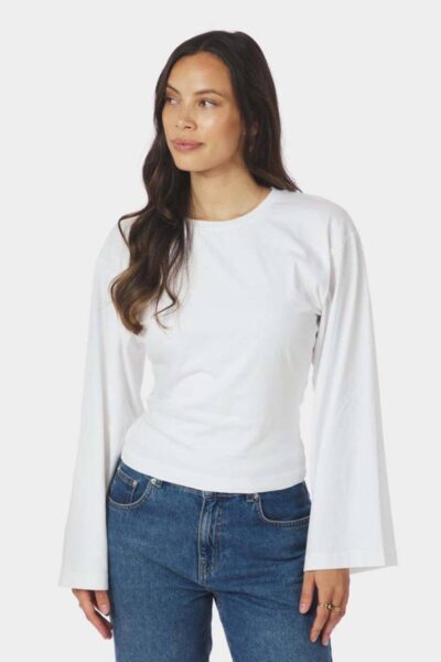 Paska boxy long tee sleeve white Neo Noir
