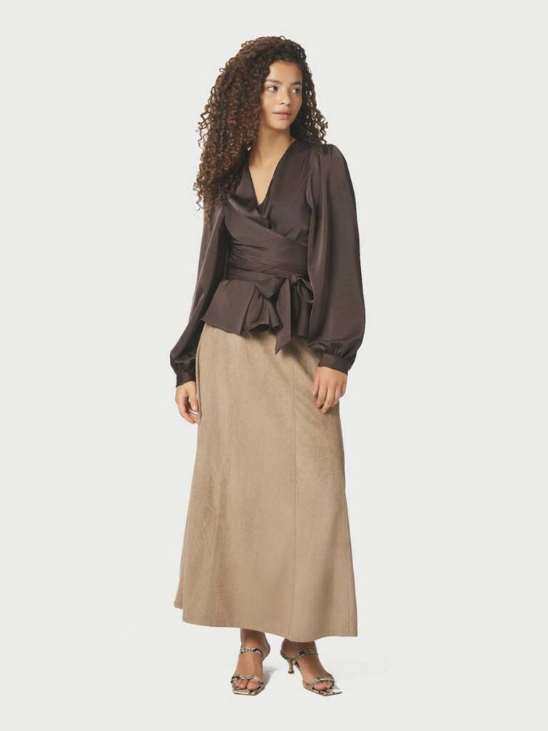 Raya faux suede skirt sand Neo Noir