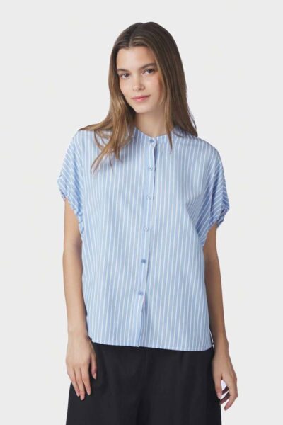 Englana stripe blouse light blue Neo Noir