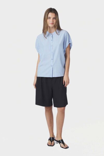 Englana stripe blouse light blue Neo Noir