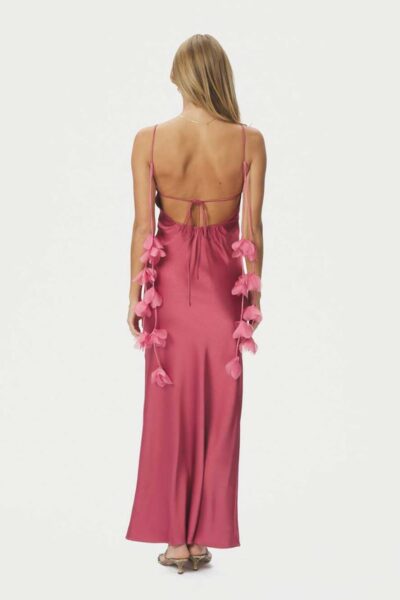 Colly heavy sateen dress cherry pink Neo Noir