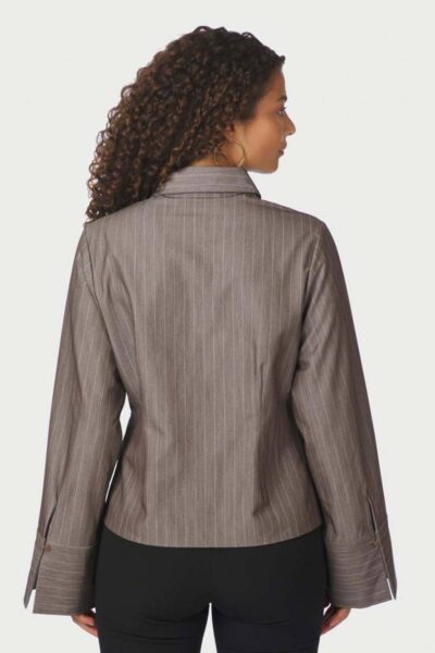 Rosa pinstripe melange shirt dusty brown Neo Noir