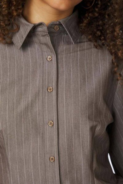 Rosa pinstripe melange shirt dusty brown Neo Noir