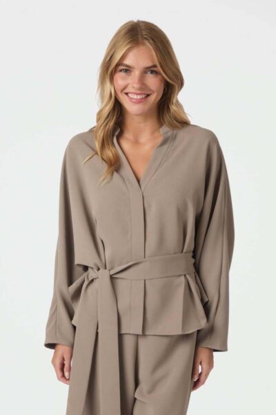 Ellery crepe blouse taupe Neo Noir