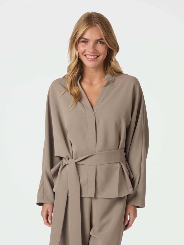 Ellery crepe blouse taupe Neo Noir