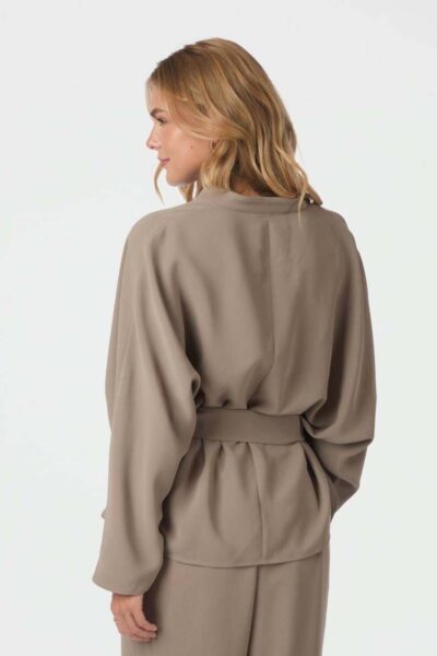 Ellery crepe blouse taupe Neo Noir