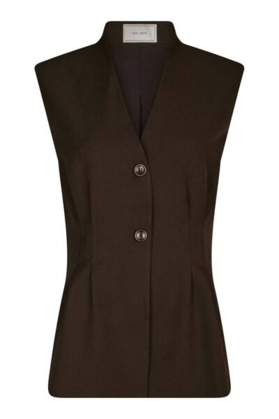 Finna structure vest dark brown Neo Noir