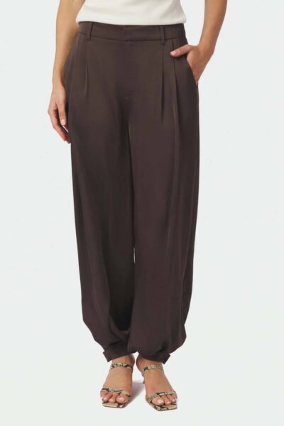 Fayla drapy satin balloon pants brown Neo Noir