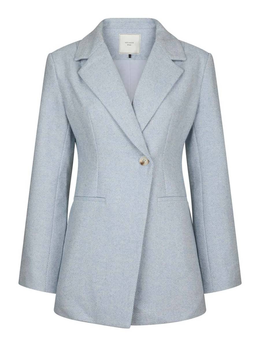 Bowie herringbone blazer light blue Neo Noir - Afbeelding 4