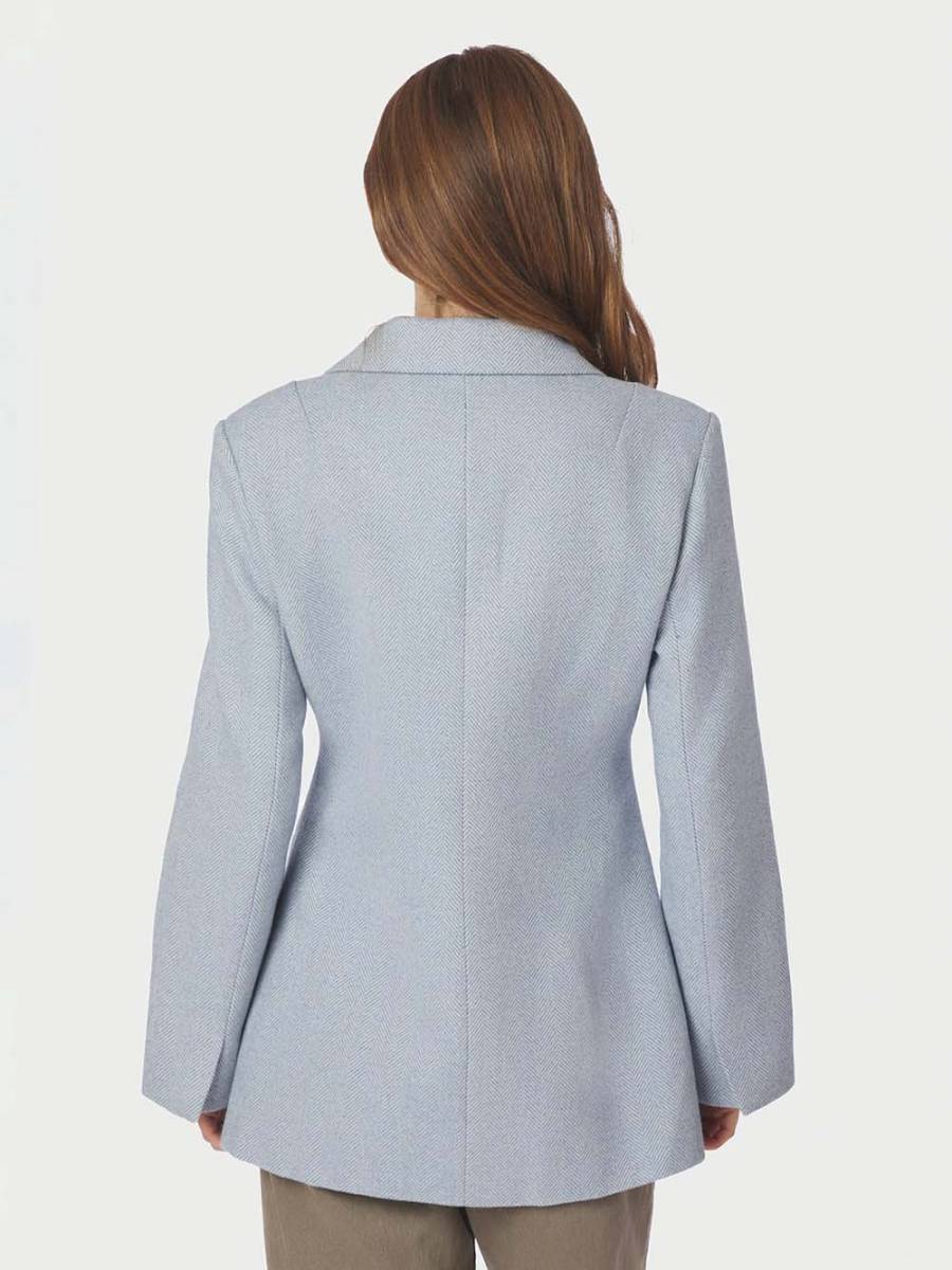 Bowie herringbone blazer light blue Neo Noir - Afbeelding 3