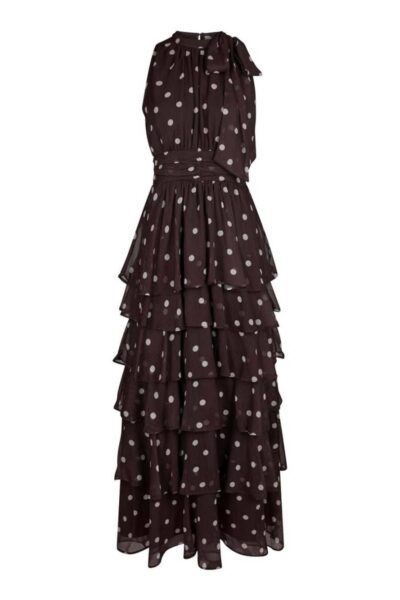 Marli big dot dress brown Neo Noir