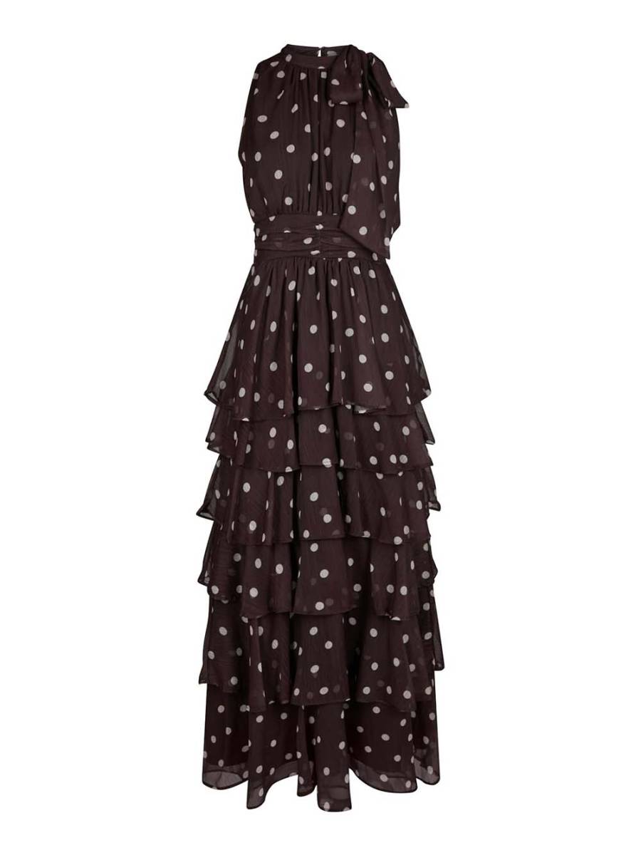 Marli big dot dress brown Neo Noir - Afbeelding 5