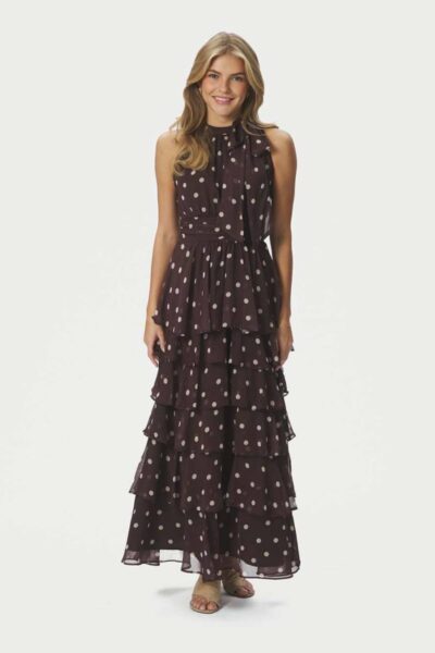 Marli big dot dress brown Neo Noir