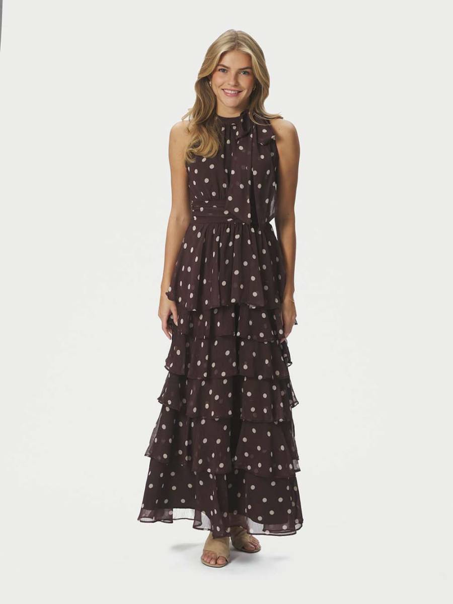 Marli big dot dress brown Neo Noir - Afbeelding 2