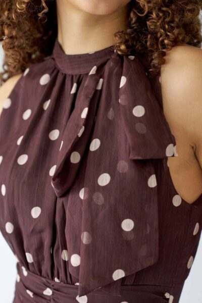 Marli big dot dress brown Neo Noir