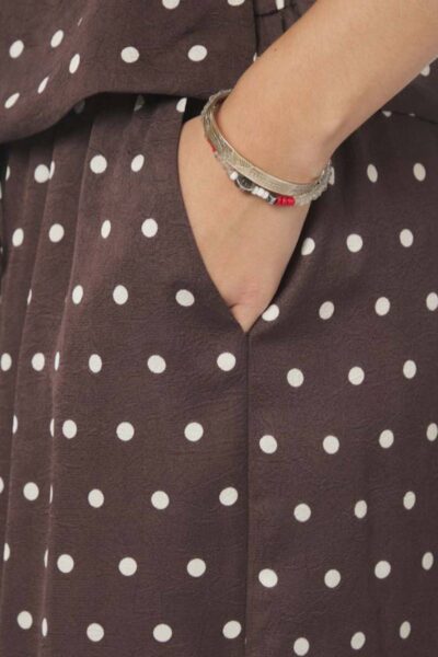 Sebba big dot pants dark brown Neo Noir