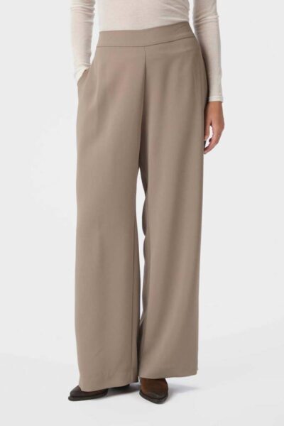 Lunet crepe pants taupe Neo Noir