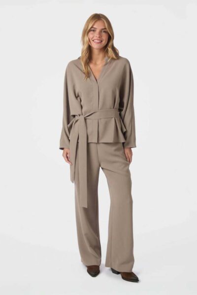 Ellery crepe blouse taupe Neo Noir