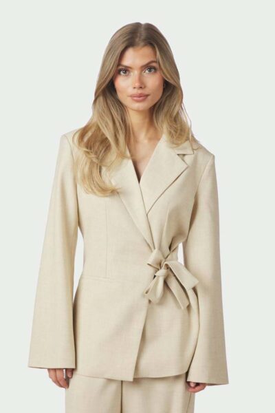 Carmia melange tie blazer beige Neo Noir