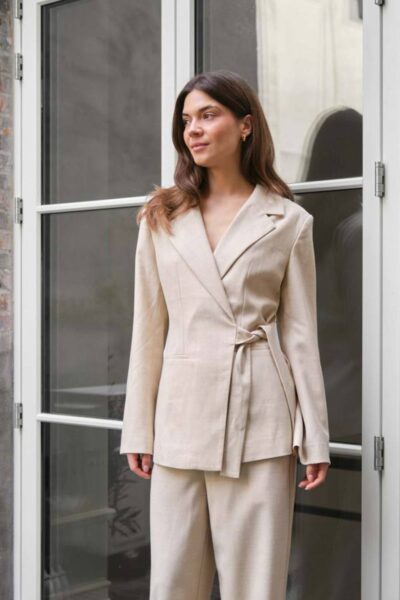 Carmia melange tie blazer beige Neo Noir