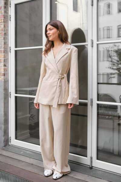 Carmia melange tie blazer beige Neo Noir