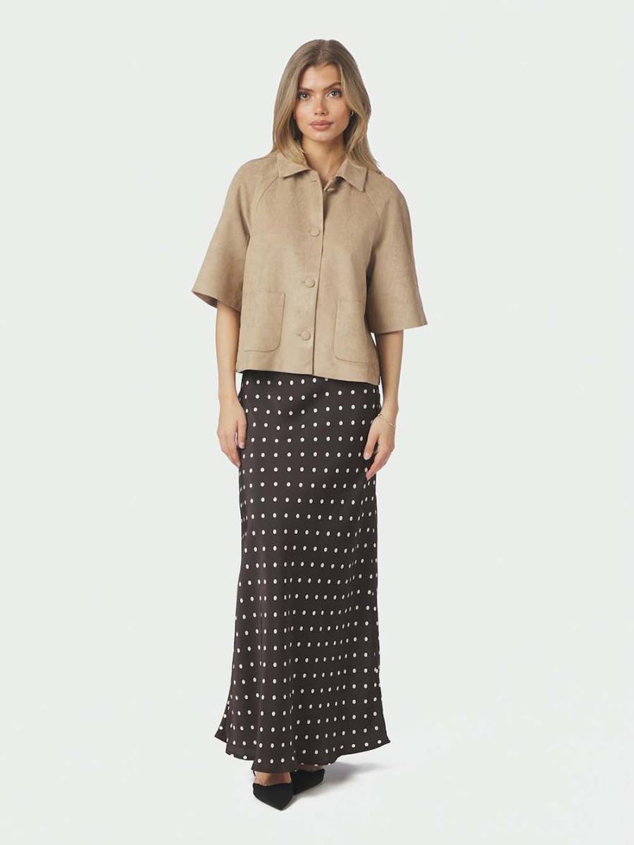 Editta faux suede jacket sand Neo Noir - Afbeelding 3