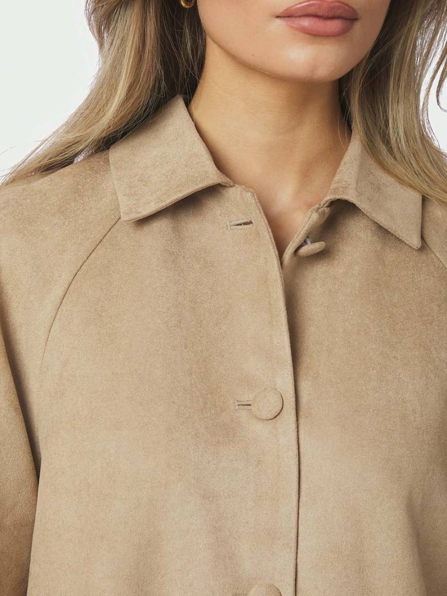 Editta faux suede jacket sand Neo Noir - Afbeelding 4
