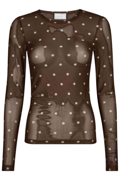Ella dot blouse brown Neo Noir