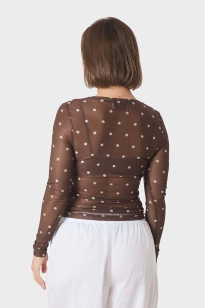 Ella dot blouse brown Neo Noir