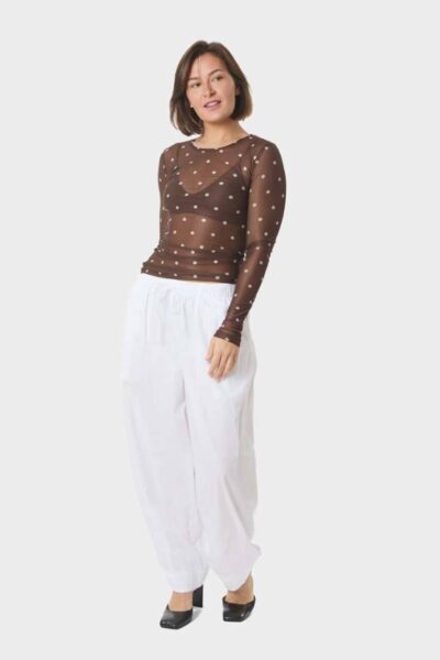 Ella dot blouse brown Neo Noir