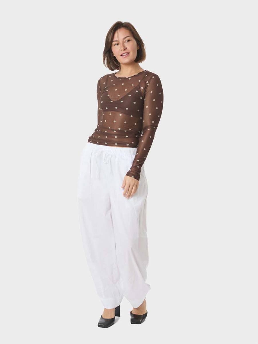 Ella dot blouse brown Neo Noir - Afbeelding 3